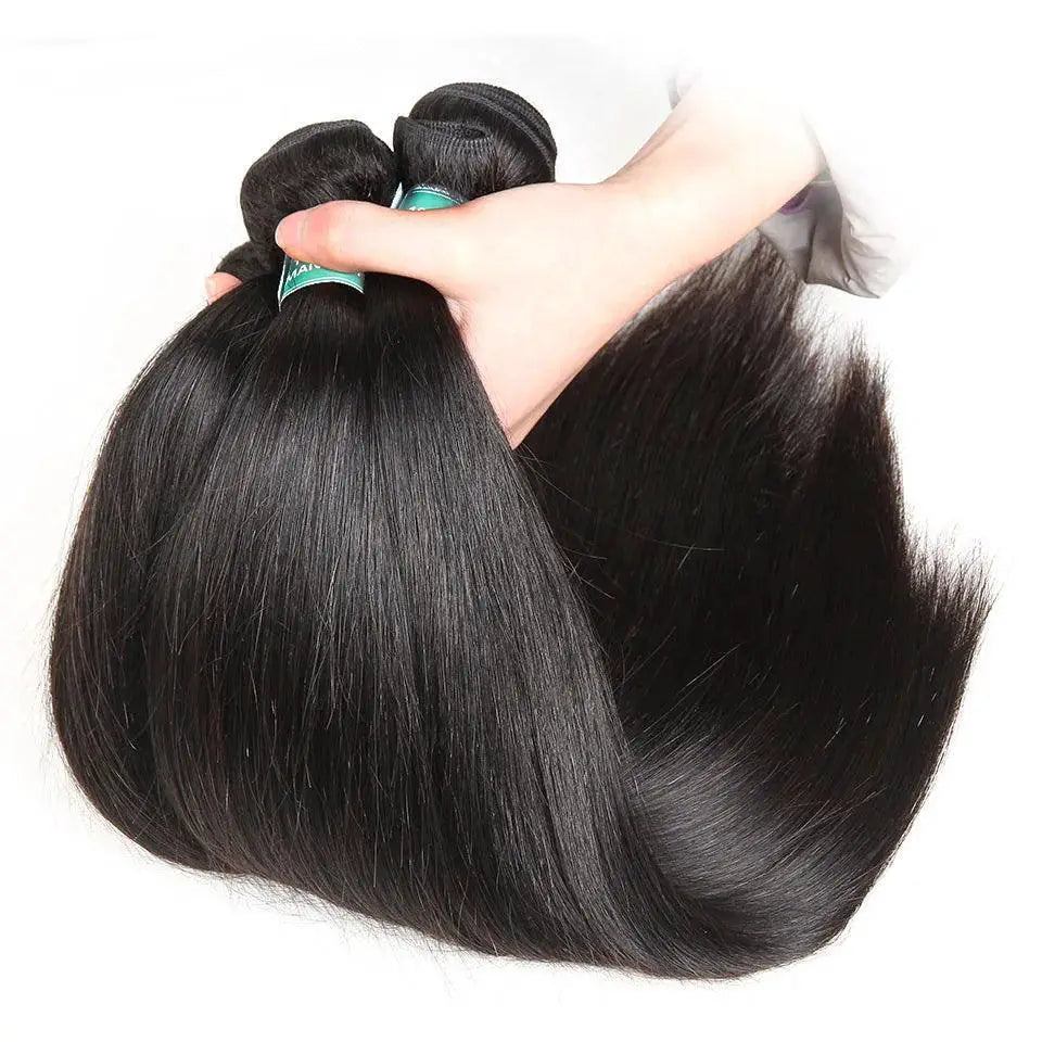 Indian Straight Hair Bundle Set With Lace Closure Luxe Remy