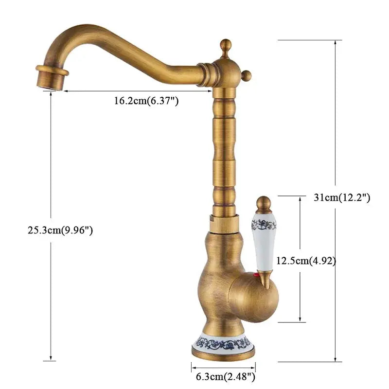 Quyanre Black Bronze Retro Antique Brass Kitchen Faucet - OurLum.com