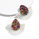 2024 Fringe Tassel Earrings For Women Colorful Beaded Boho Statement Jewelry