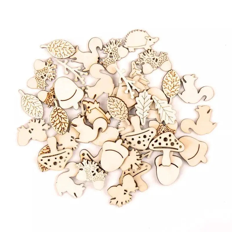 Wooden Animal Shapes 20Pcs Pack For DIY Home Decor Crafts