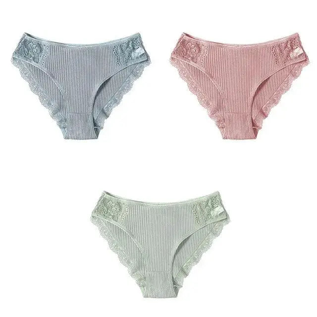 Floral Lace Panties Set Elegant Comfortable Lingerie