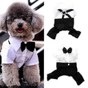 Pet Clothes Puppy Dog Tuxedo Suit Bow Tie Apparel S M L XL XXL