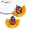2024 Fringe Tassel Earrings For Women Colorful Beaded Boho Statement Jewelry