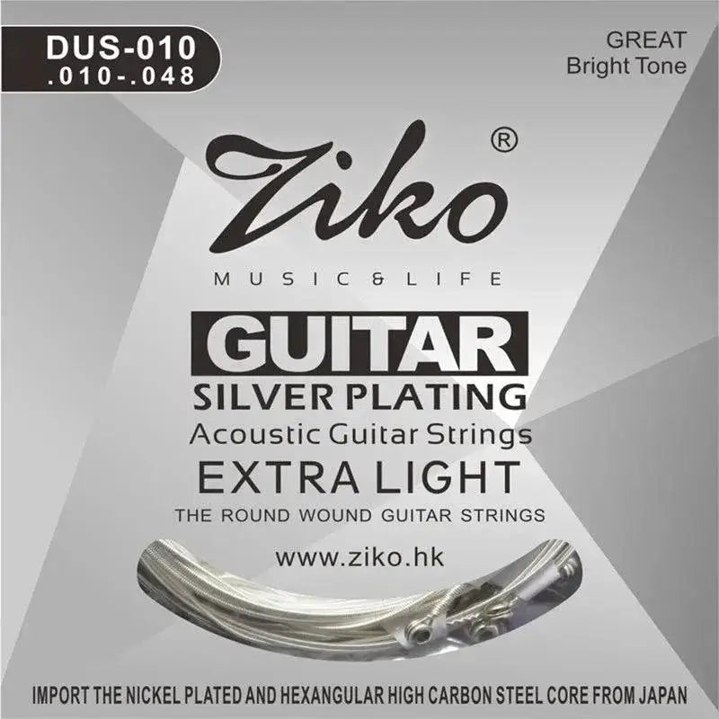 Ziko Acoustic Guitar Strings Set 010 011 012 Silver Plating