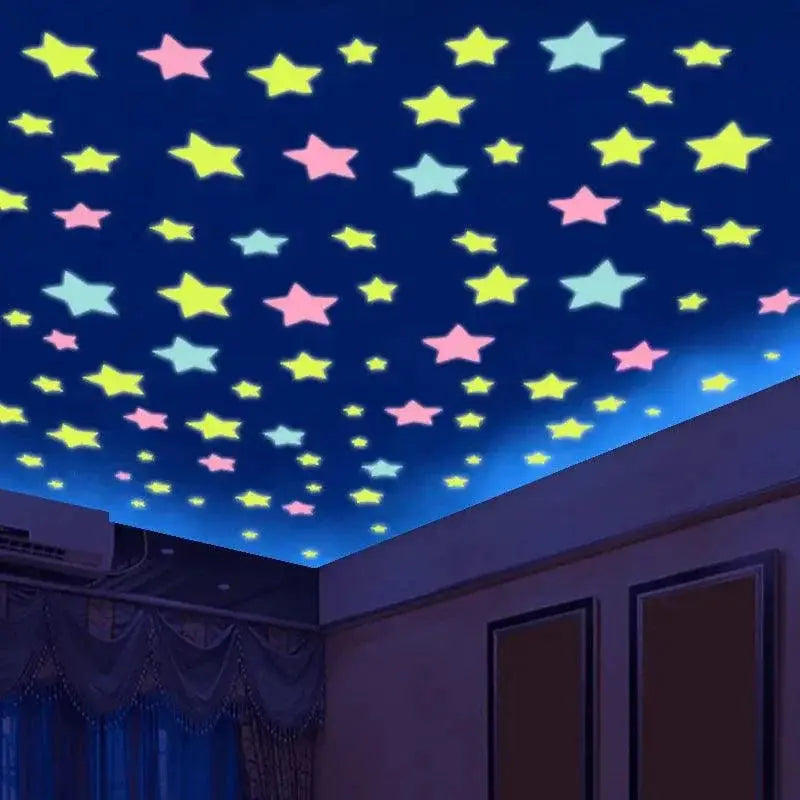3D Glow Stars Wall Stickers Magical Luminous Decor Kids Room