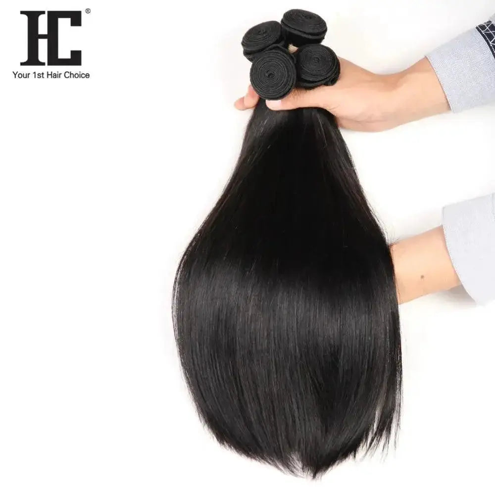 Peruvian Straight Hair Bundles With Lace Closure Remy Hair
