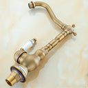 Quyanre Black Bronze Retro Antique Brass Kitchen Faucet