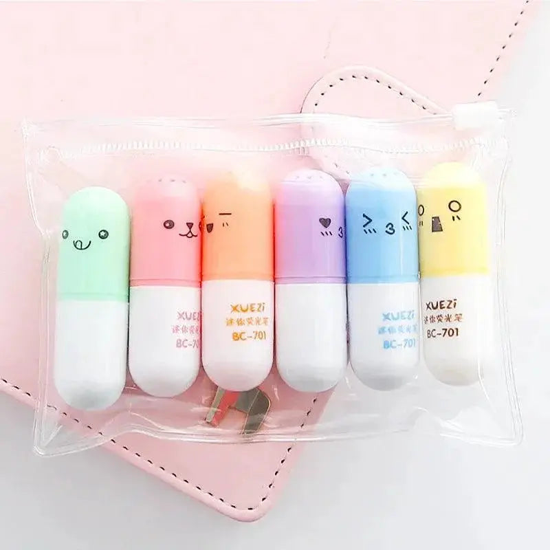 Colorful Capsule Style Highlighter Pens For School