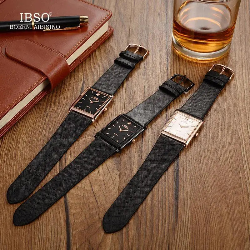 IBSO Classic Mens Fashion Watch Sleek Rectangle Dial