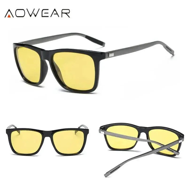 Mens Polarized Night Vision Driving Glasses AOWEAR