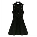 Vintage Black Beaded A-Line Party Dress for Summer Events