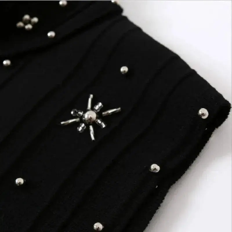 Vintage Black Beaded A Line Party Dress For Summer Events