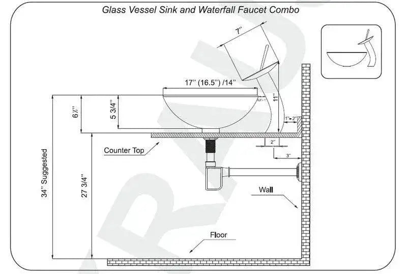 Elegant Glass Waterfall Tap for Baths — product view 16