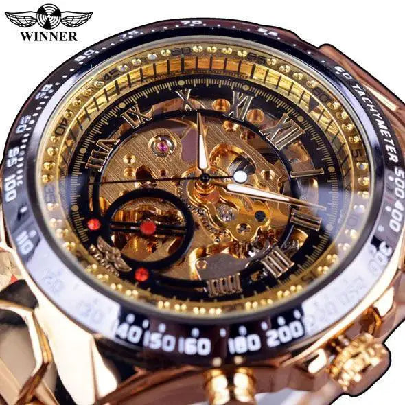 Luxury Skeleton Dial Sport Watch Self Winding Movement