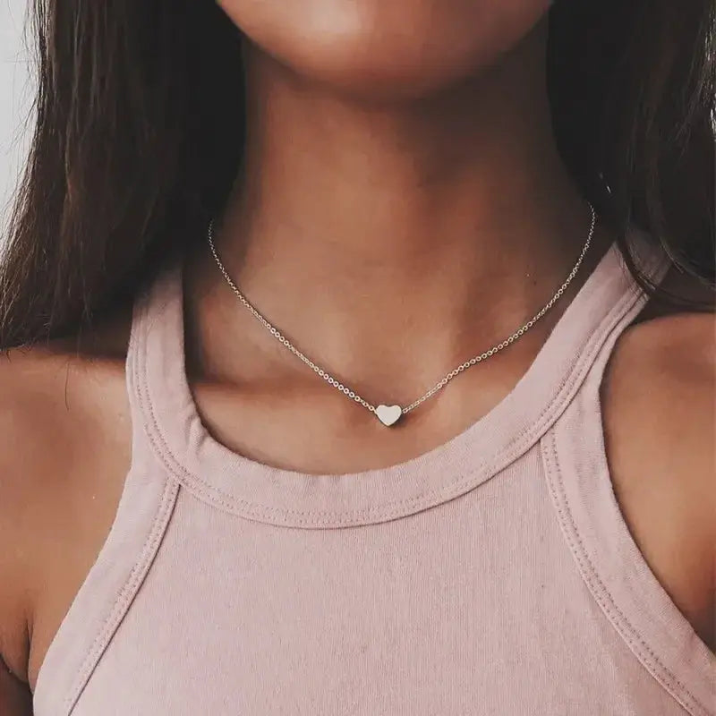 Minimalist Clavicle Necklaces For Women Tiny Heart Jewelry