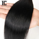 Peruvian Straight Hair Bundles with Lace Closure Remy Hair