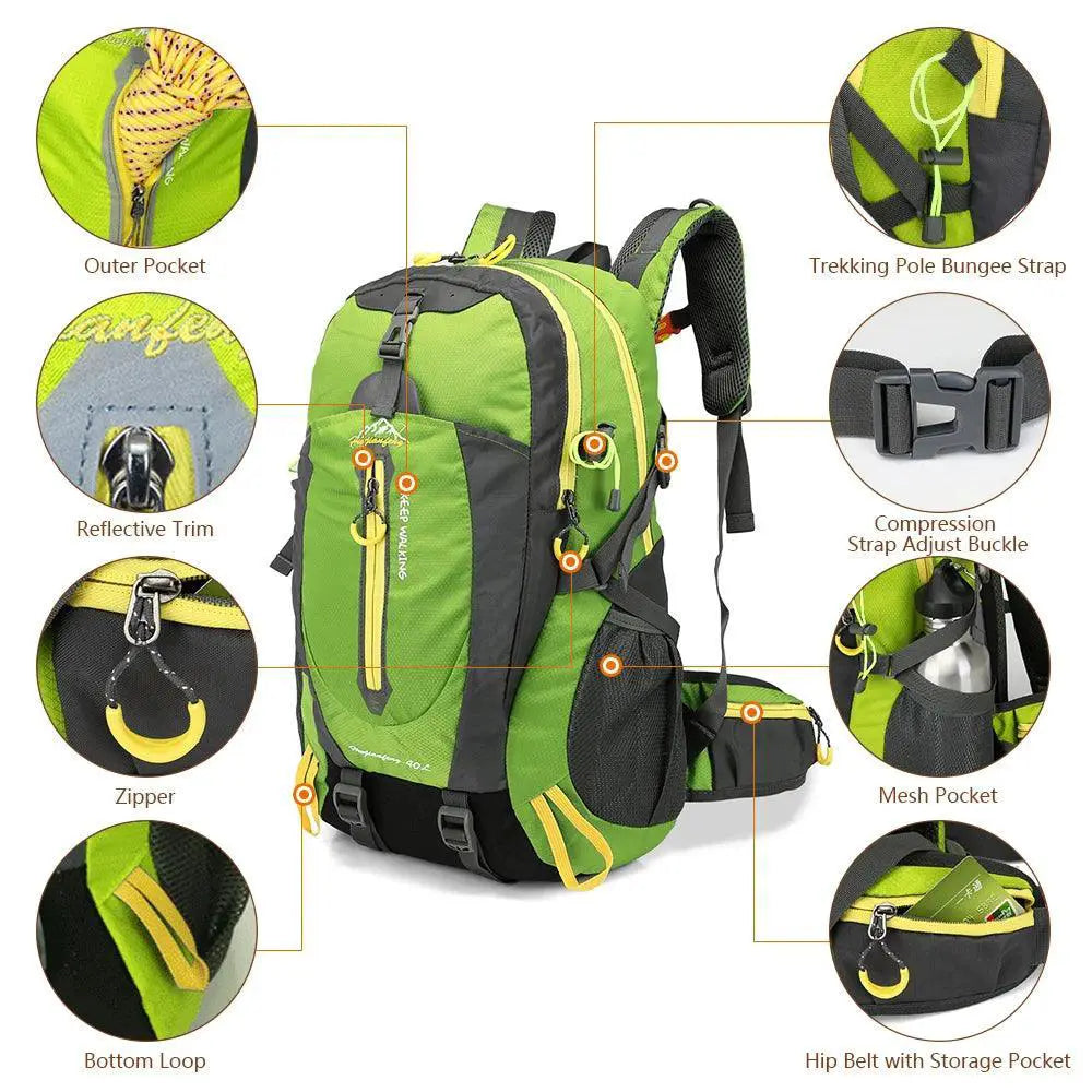 40L Waterproof Hiking Backpack For Men And Women Rucksack
