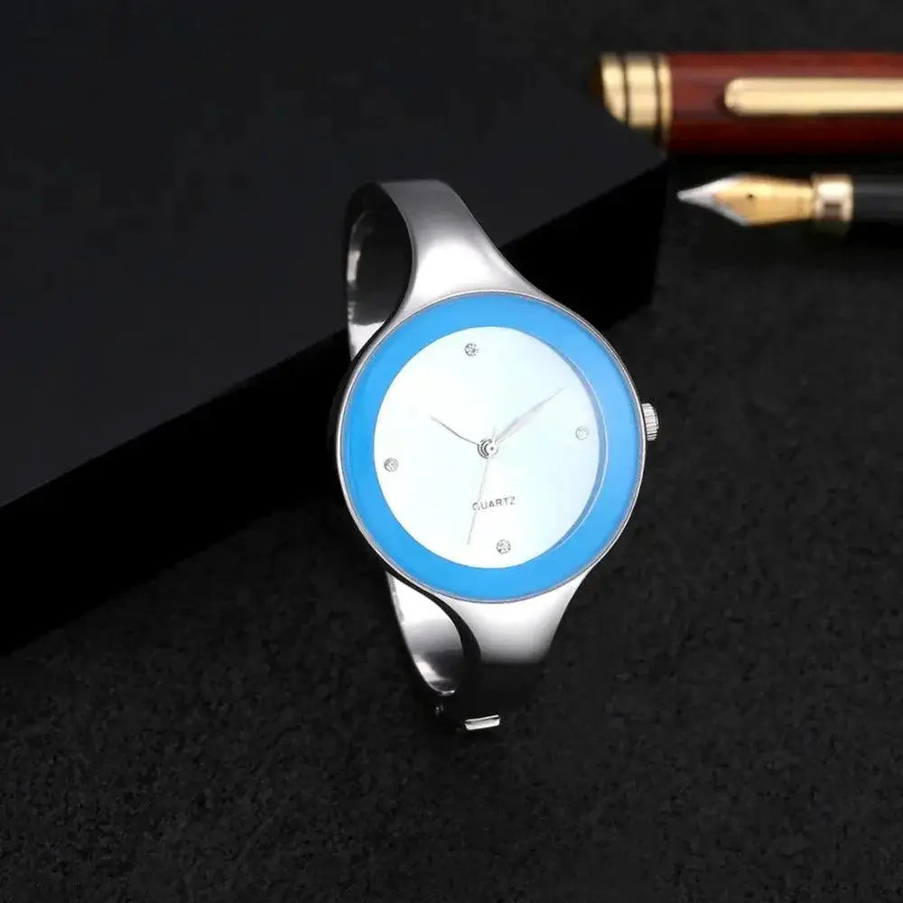 Crystal Bracelet Wristwatch Stainless Steel Timepiece Ladies