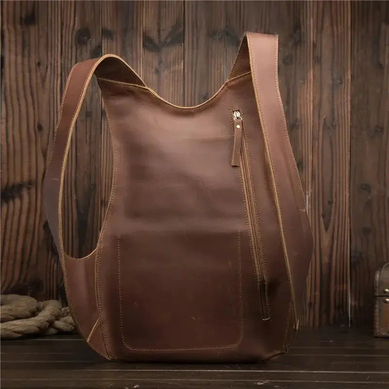 Vintage Leather Business Backpack for Men and Women