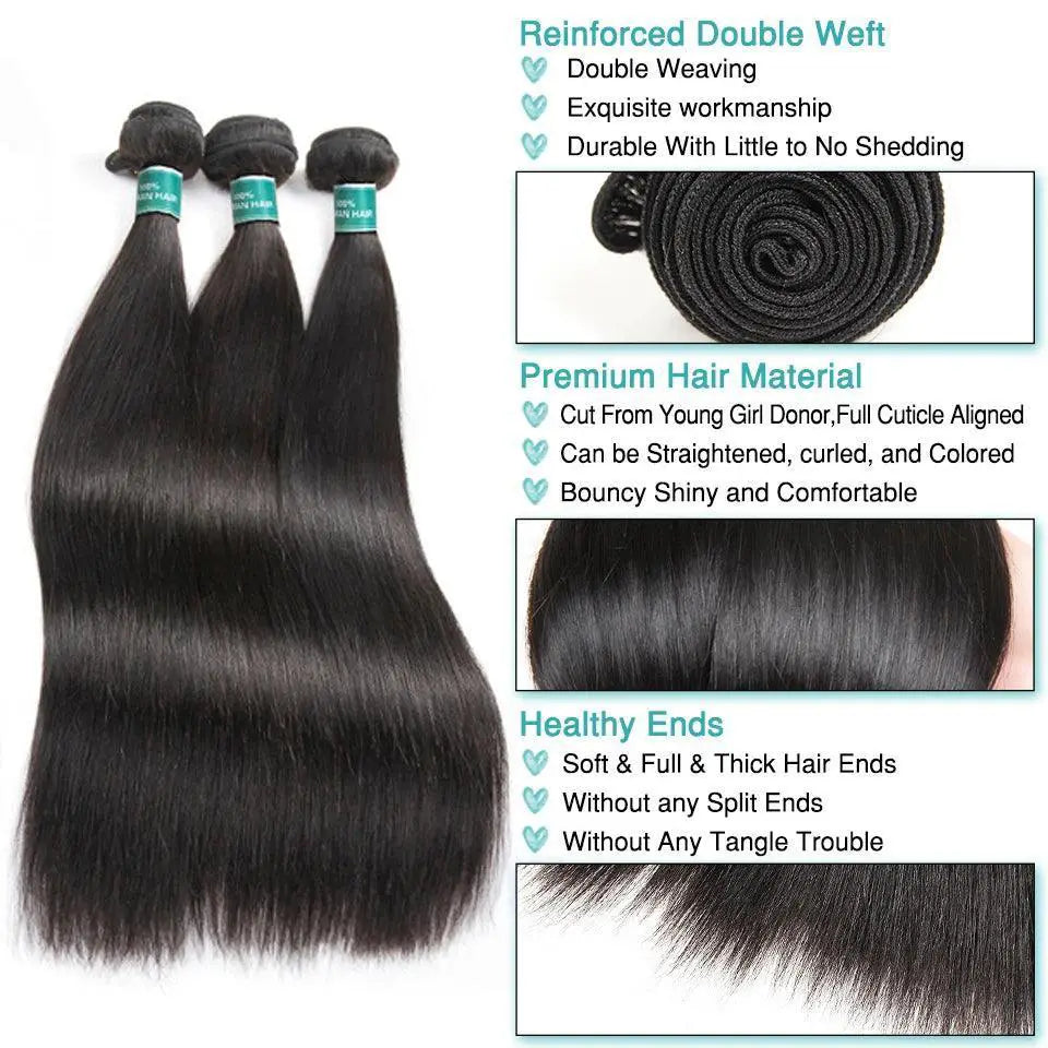 Malaysian Straight Hair Premium Remy Extensions 24 Inch