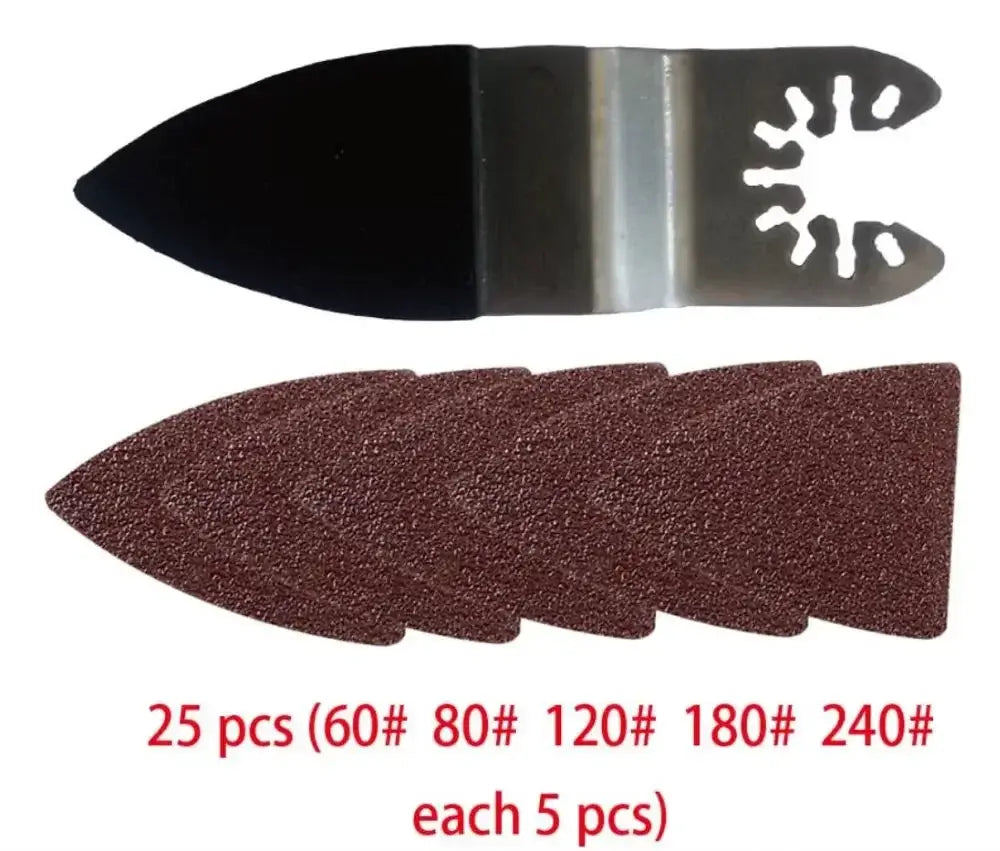 25 Piece Quick Release Oscillating Tool Sanding Papers Set