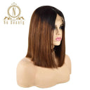 Honey Blonde Ombre Lace Front Bob Wig Luxurious Remy Hair