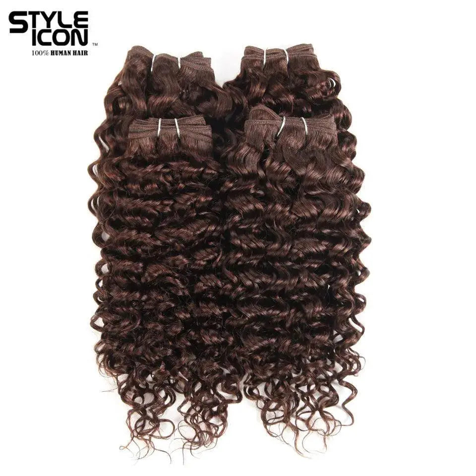 Luxurious Brazilian Curly Hair Extensions Bundle Color 4