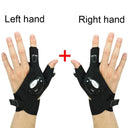 Charged Gloves Outdoor Hiking Fingerless Gloves with LED Light