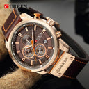 CURREN Leather Military Watch Stylish Quartz Wristwatch for Men