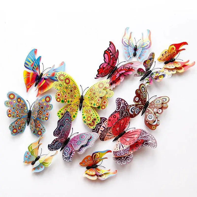 Butterfly Wall Stickers 3D Home Decor Magnets Decals