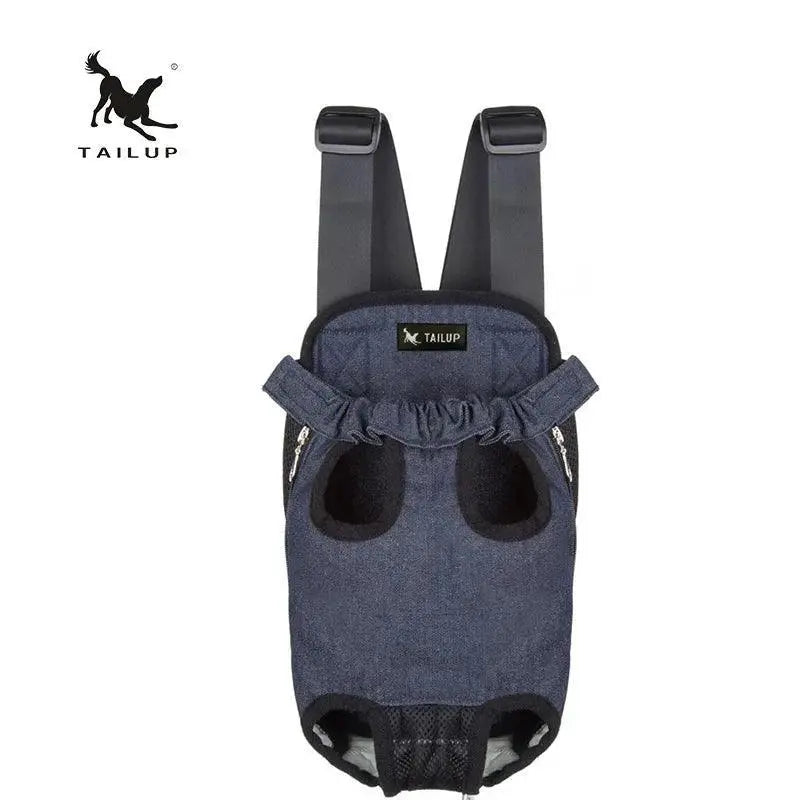 Tailup Denim Front Pet Carrier Shoulder Bag Cozy Outing