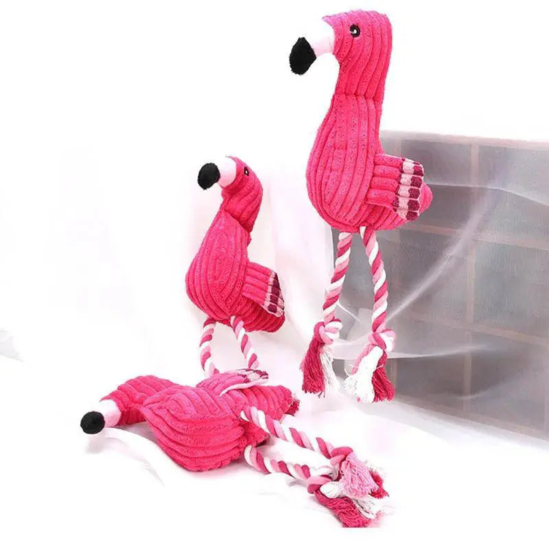Cute Pink Flamingo Interactive Dog Toy for Playful Dogs