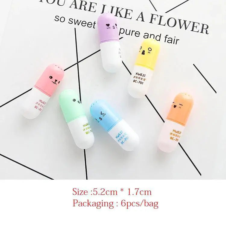 Colorful Capsule Style Highlighter Pens For School