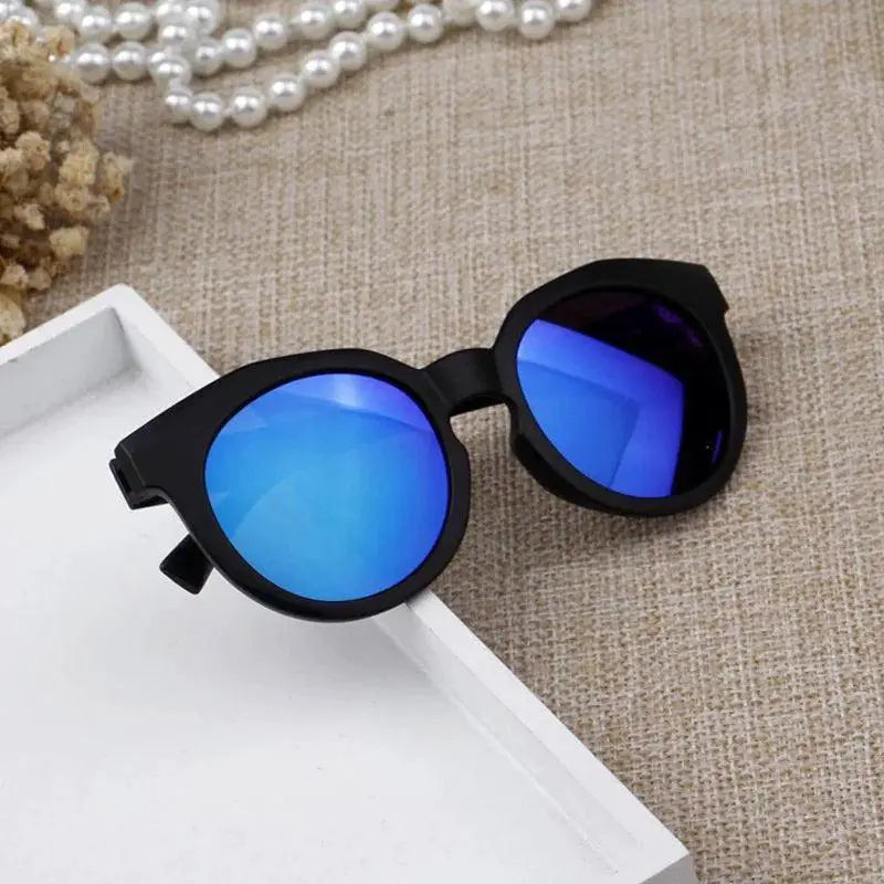 UV400 Kids Sunglasses Retro Round Reflective Eyewear