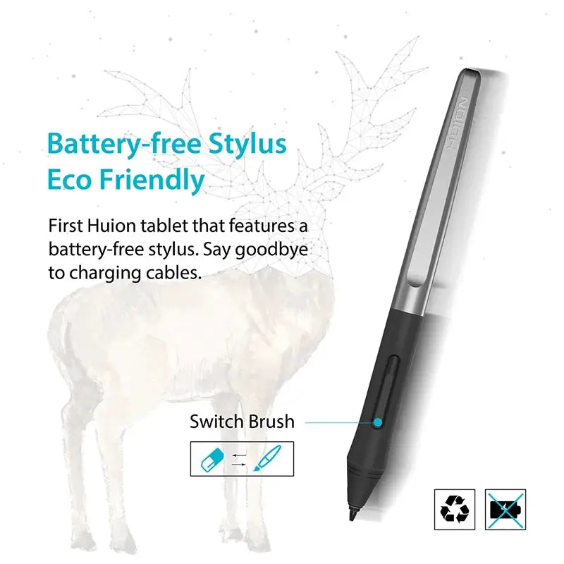 HUION H640P 6x4 inch Digital Tablets Graphic Drawing Pen Tablet 6 Press Keys Stylus Battery-Free Pen for OSU Games Android Mac