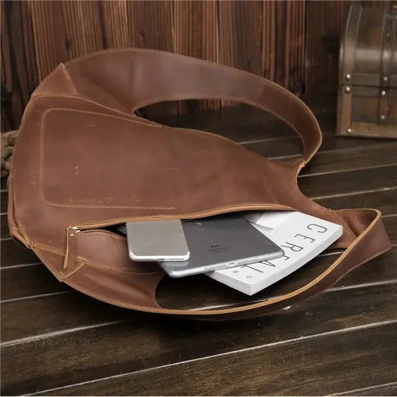 Vintage Leather Business Backpack for Men and Women