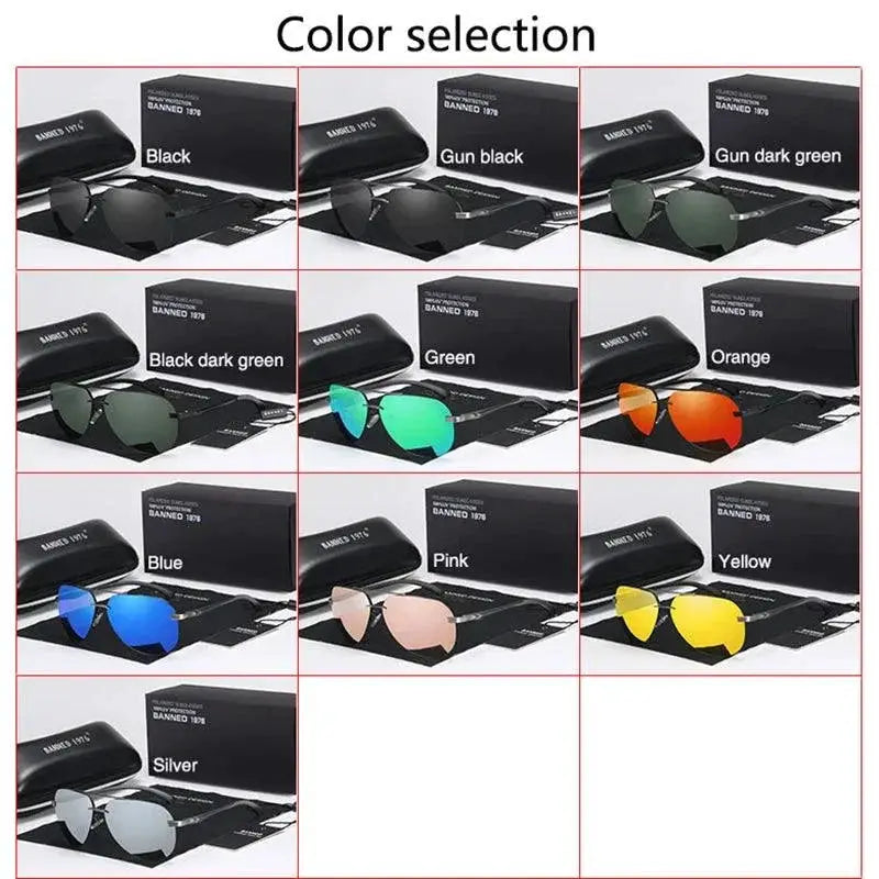 Unisex Aluminum Magnesium HD Polarized Vintage Sunglasses