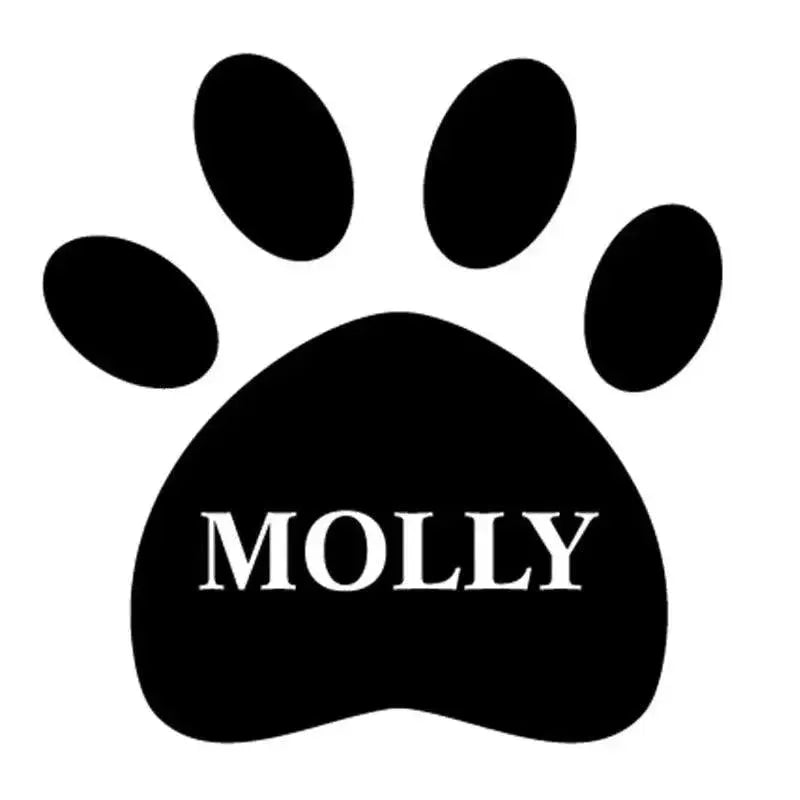 Custom Dog Name Paw Print Decal Stickers For Containers