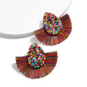 2024 Fringe Tassel Earrings For Women Colorful Beaded Boho Statement Jewelry
