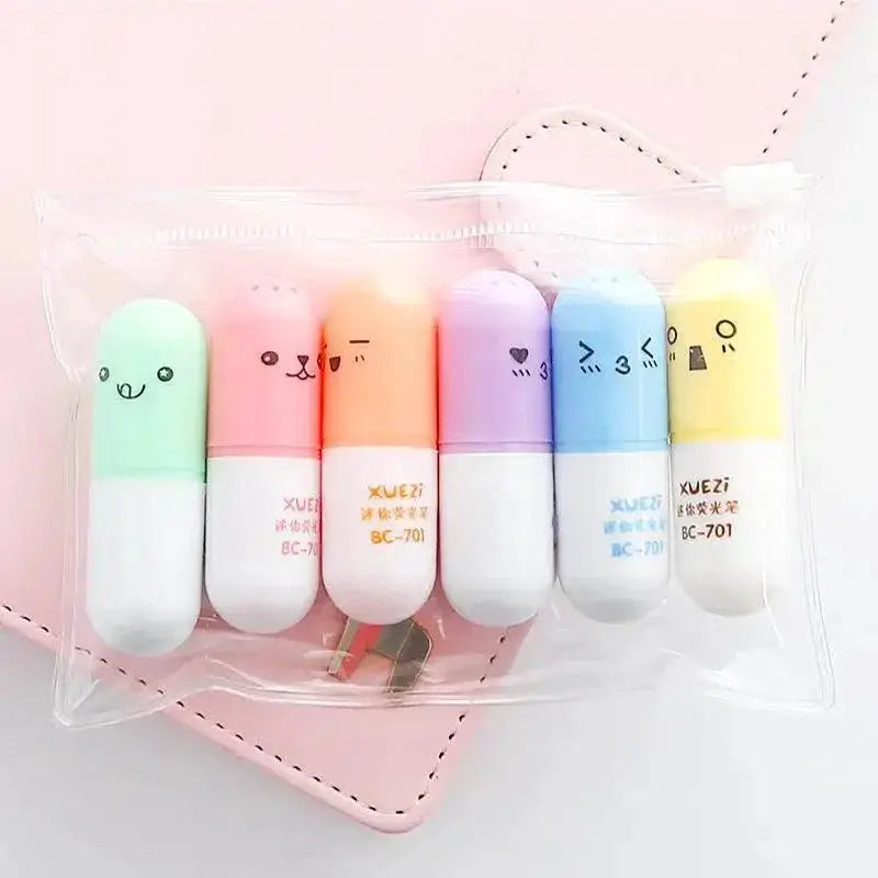 Colorful Capsule Style Highlighter Pens For School