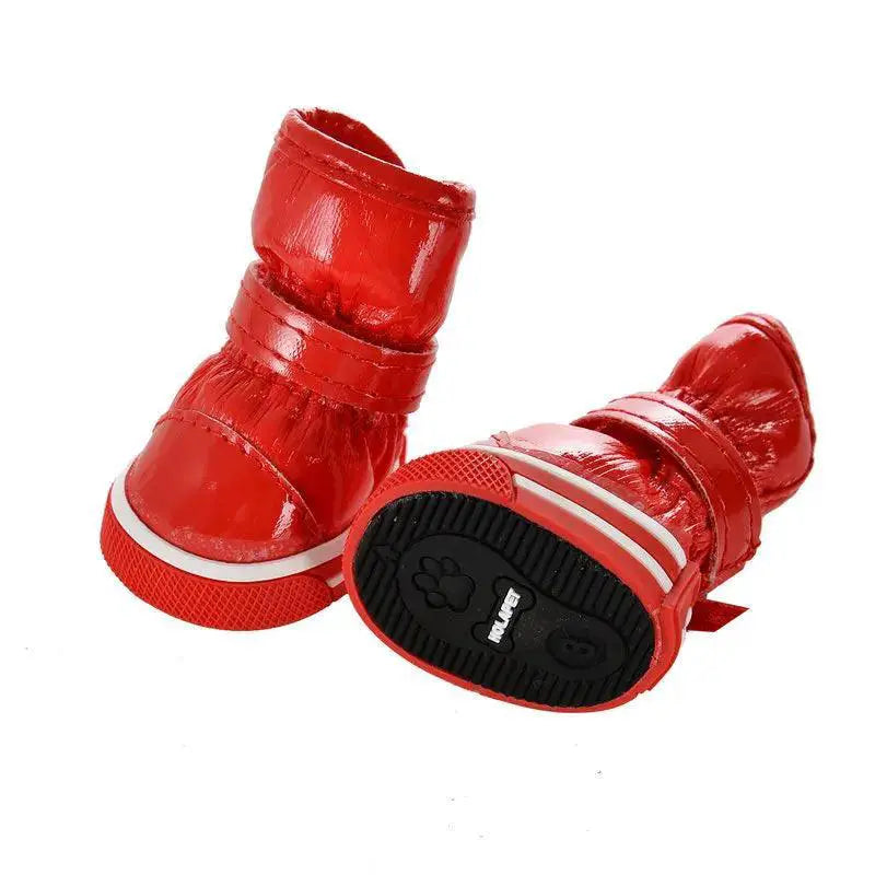 Pet Dog Snow Boots Set Warm Waterproof Anti Slip Shoes
