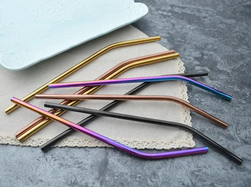 Upors 304 Stainless Steel Reusable Straws Straight and Bent Set with Brush Pouch - product image 4