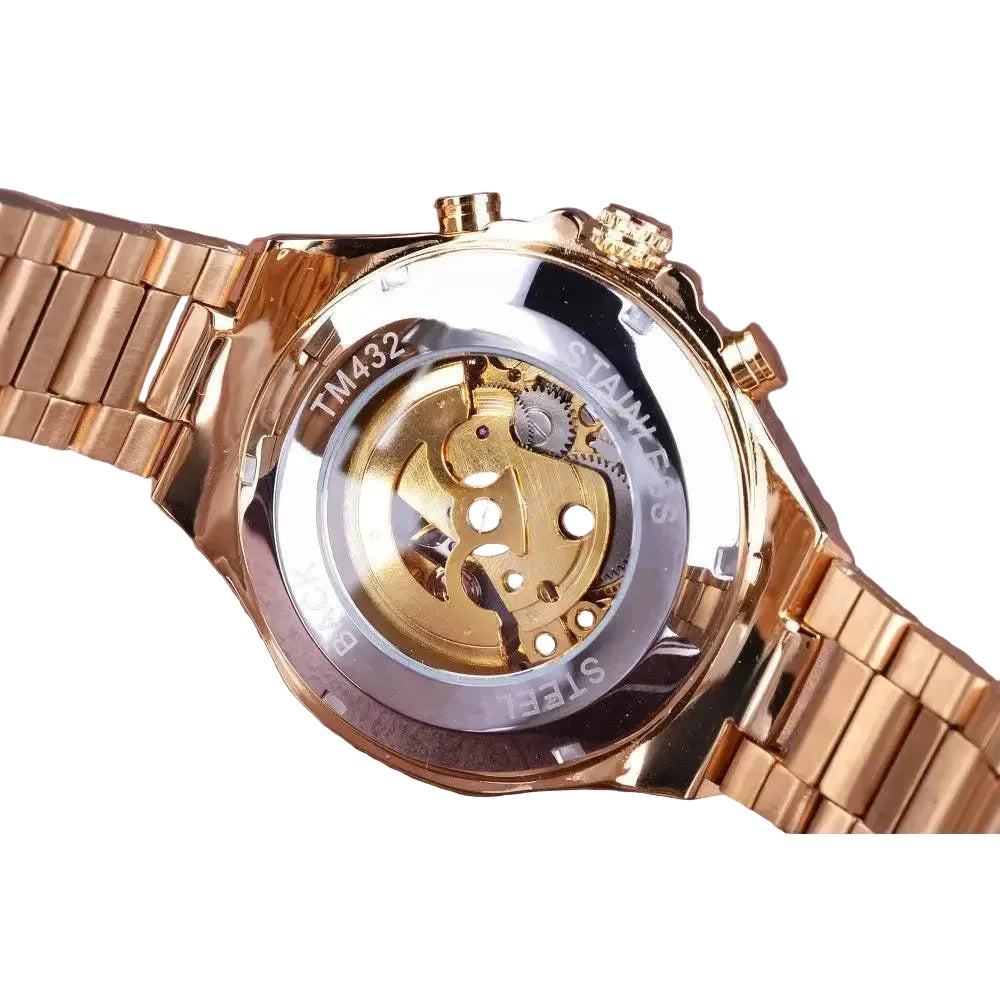 Luxury Skeleton Dial Sport Watch Self Winding Movement
