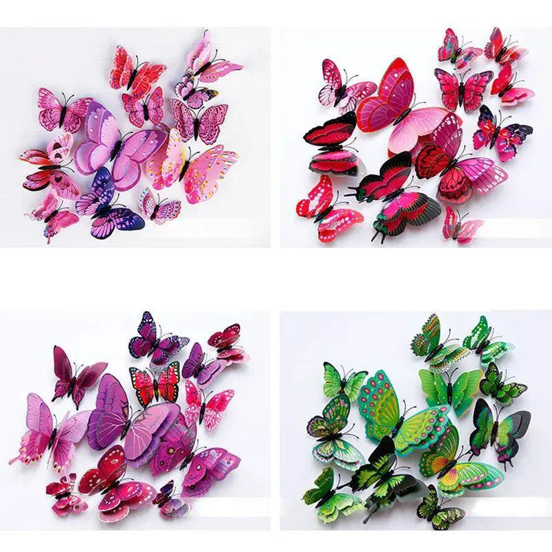 Butterfly Wall Stickers 3D Home Decor Magnets Decals
