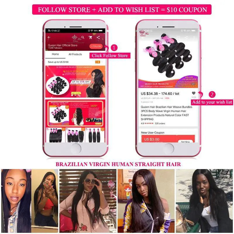 Brazilian Straight Human Hair Bundle For Natural Look