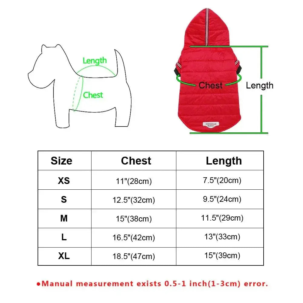 Chihuahua Winter Jacket Red Waterproof Coat For Small Dogs