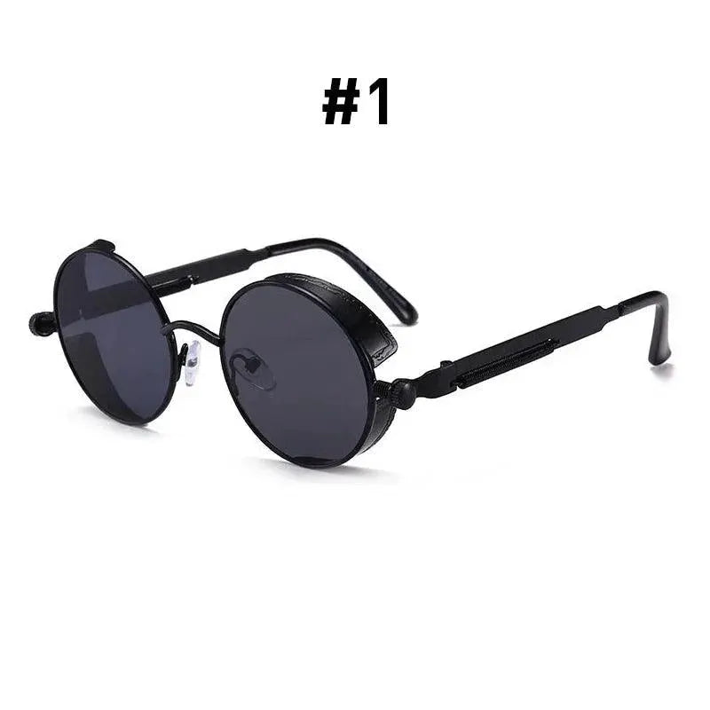 Vintage Steampunk Red Round Sunglasses for Men and Women