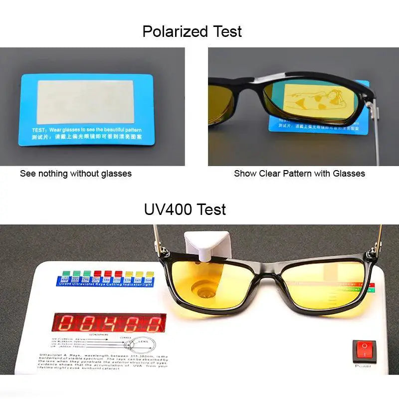Mens Polarized Night Vision Driving Glasses AOWEAR