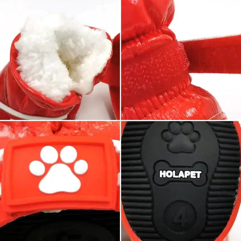Pet Dog Snow Boots Set Warm Waterproof Anti Slip Shoes