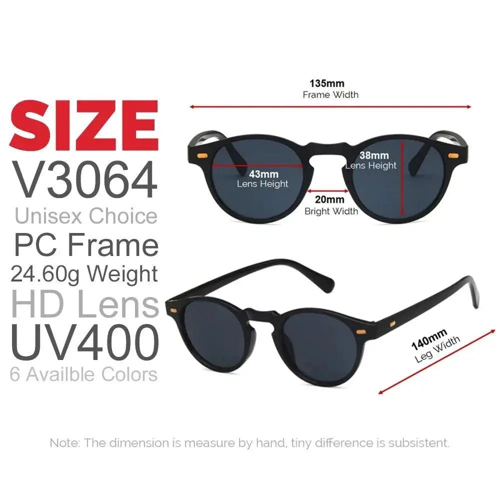 VIVIBEE UV400 Oval Small Sunglasses Unisex for Men Women